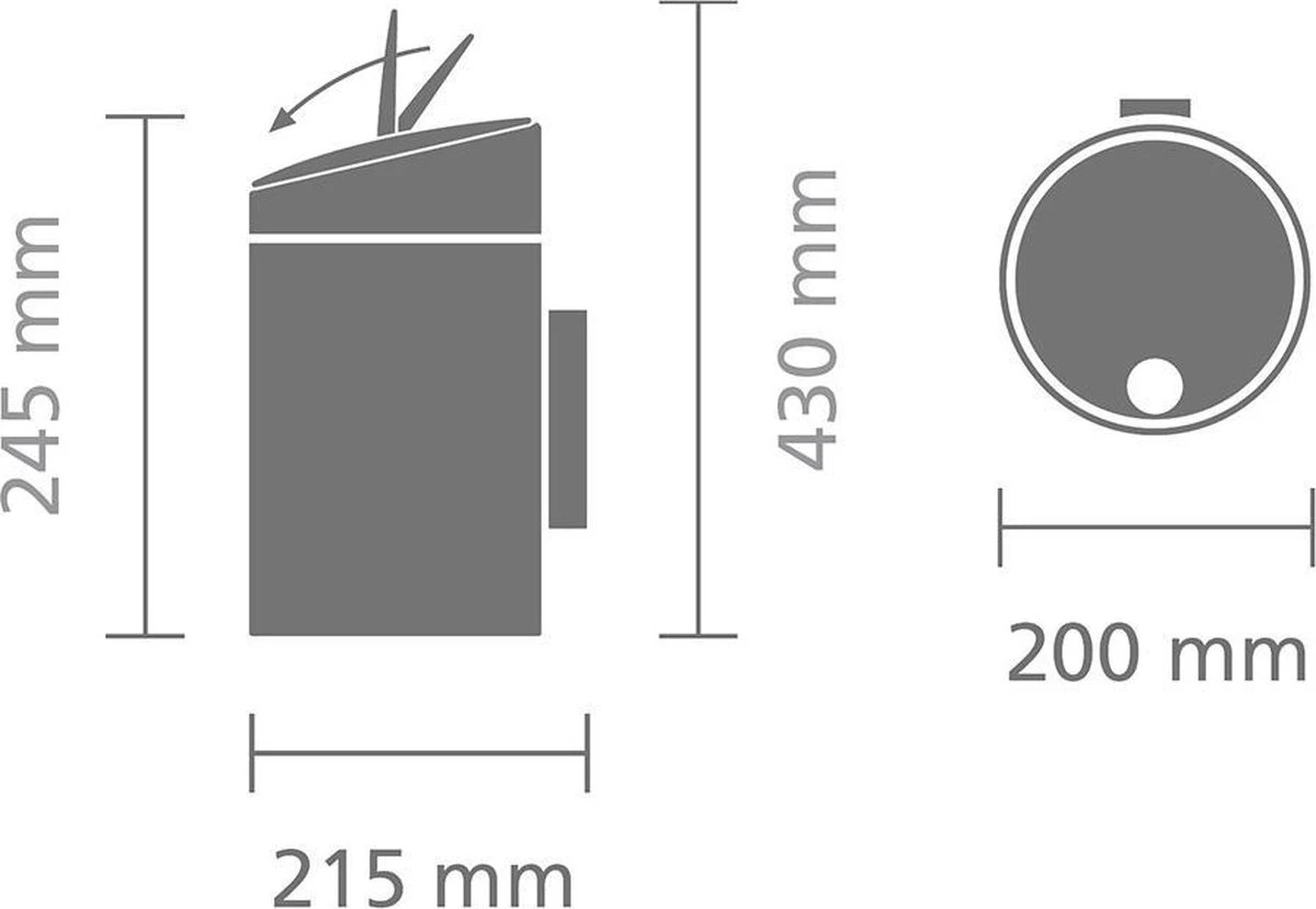 Brabantia Slide Bin Prullenbak - 5 L - Matt Black 3 Brabantia Slide Bin Prullenbak - 5 L - Matt Black - Afbeelding 3