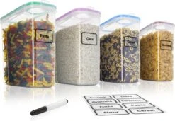 TNM Luxe Luchtdichte Voorraadbussen Set (4x2,5L) – Voorraadpotten - 4 Kleuren -Thuis Opslag Winkel 1200x833