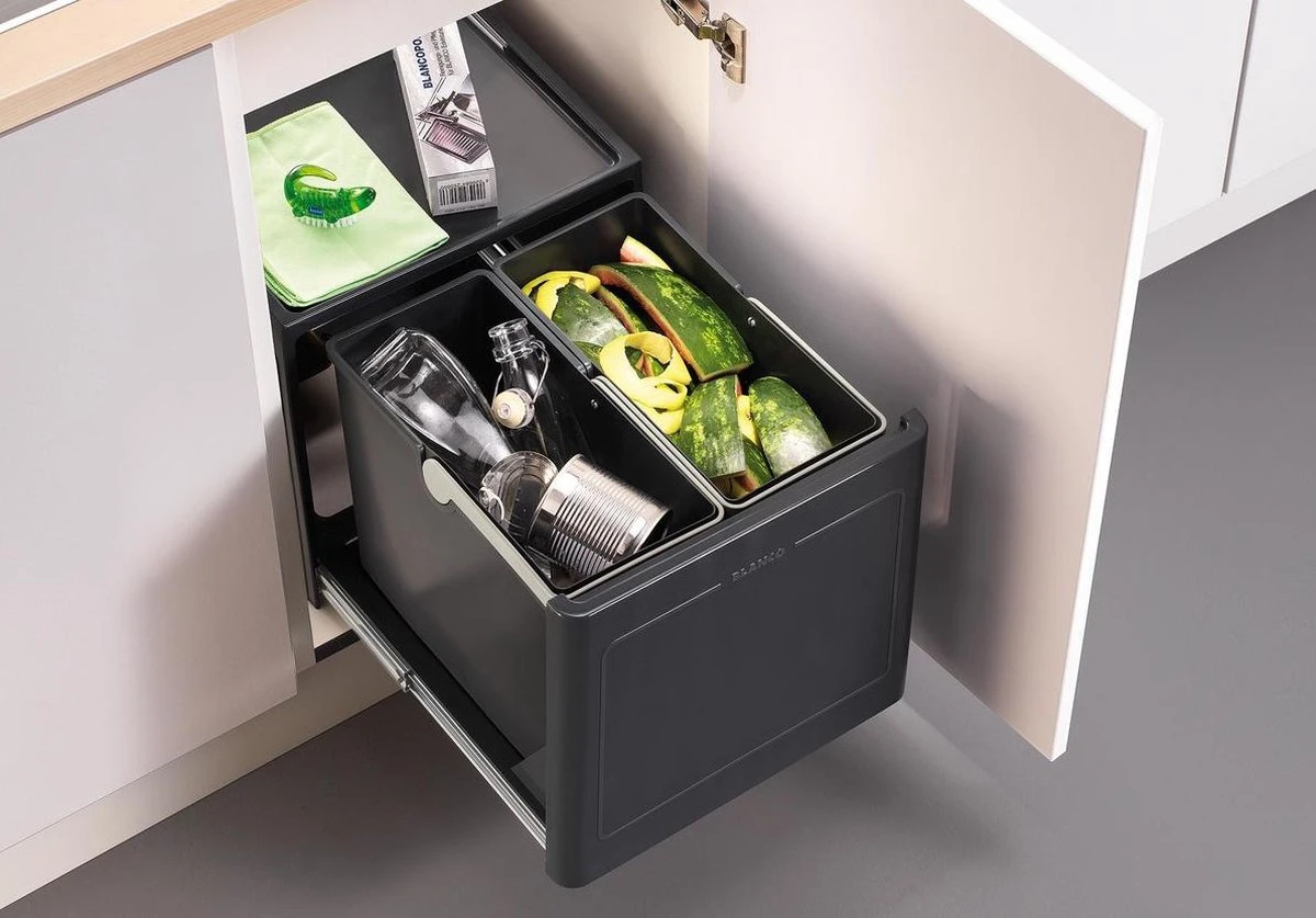 Blanco - Inbouw Prullenbak 517467 (2x13 Liter) 4 Blanco - Inbouw Prullenbak 517467 (2x13 Liter) - Afbeelding 4