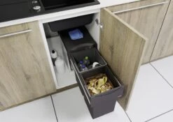 Blanco - Inbouw Prullenbak - 30 Liter Inhoud - Met 2 Compartimenten - Grijs -Thuis Opslag Winkel 1200x849 6