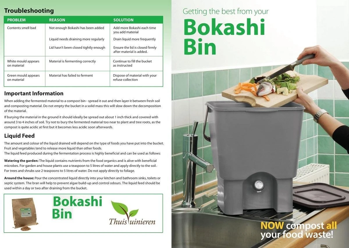 Bokashi Compost Container (Duo Set) - Keukencompostbak Aanrechtmodel | 2x 16 L | Starter Set Voor Keukenafval En Compostering 3 Bokashi Compost Container (Duo Set) - Keukencompostbak Aanrechtmodel | 2x 16 L | Starter Set Voor Keukenafval En Compostering - Afbeelding 3