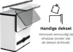 Stangvollby Vallvik Prullenbak – 4 Liter – Keukenrol Dispenser – Wit – RVS - Ophangbare Vuilbak - Afvalscheiding - Uitneembare Binnenemmer – Inbouw Vuilnisbak – Keuken Afvalemmer – Ruimtebesparend – Staand - Ophangen – Keukenrol Houder – GFT Bakje -Thuis Opslag Winkel 1200x859 2