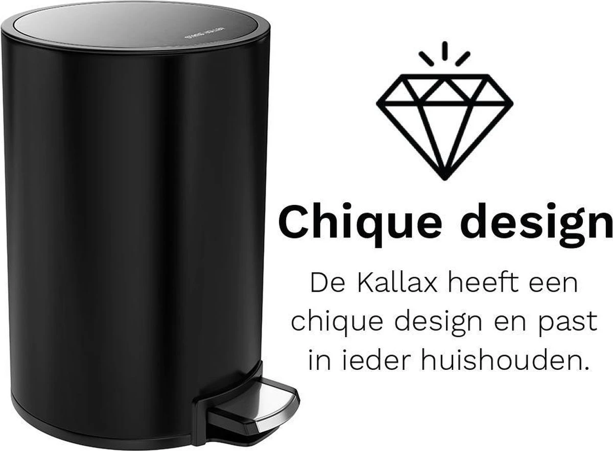 Pedaalemmer Stangvollby Kallax - 5 Liter - RVS - Zwart - Prullenbak - Toilet - Badkamer - Klein - Soft Close Deksel - Chique Design - Kleine Zwarte Pedaal Afvalemmer - Vuilnisbak Badkamer 14 Pedaalemmer Stangvollby Kallax - 5 Liter - RVS - Zwart - Prullenbak - Toilet - Badkamer - Klein - Soft Close Deksel - Chique Design - Kleine Zwarte Pedaal Afvalemmer - Vuilnisbak Badkamer - Afbeelding 14