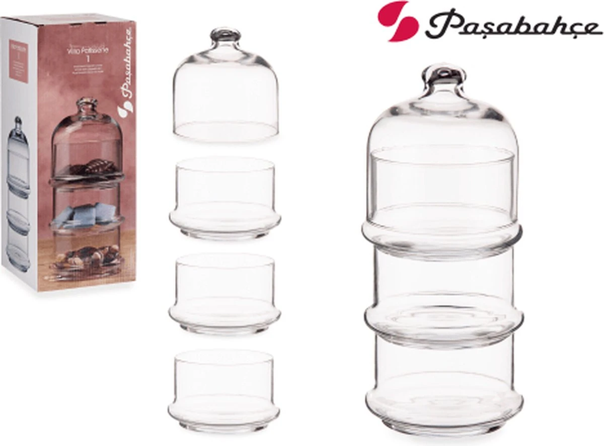 Villa Patisserie, Glazen Voorraadpot, 3 Laags, Met Deksel 4 Villa Patisserie, Glazen Voorraadpot, 3 Laags, Met Deksel - Afbeelding 4