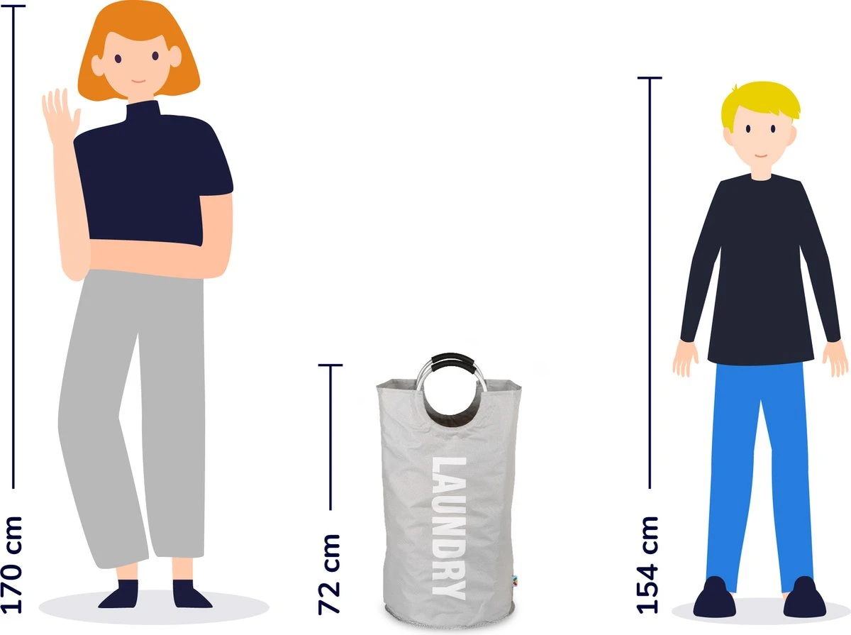 Wonair Wasmand – Wasbox - Wastas - Laundry Wasmand - Opvouwbaar – 81L – Lichtgrijs 2 Wonair Wasmand – Wasbox - Wastas - Laundry Wasmand - Opvouwbaar – 81L – Lichtgrijs - Afbeelding 2