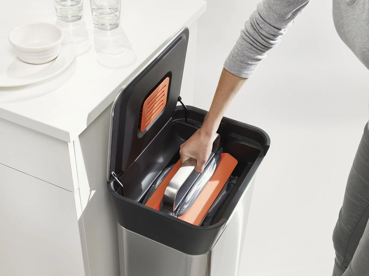 Joseph Joseph Intelligent Waste Prullenbak Titan Slim - RVS - 30 L - Zilver 6 Joseph Joseph Intelligent Waste Prullenbak Titan Slim - RVS - 30 L - Zilver - Afbeelding 6