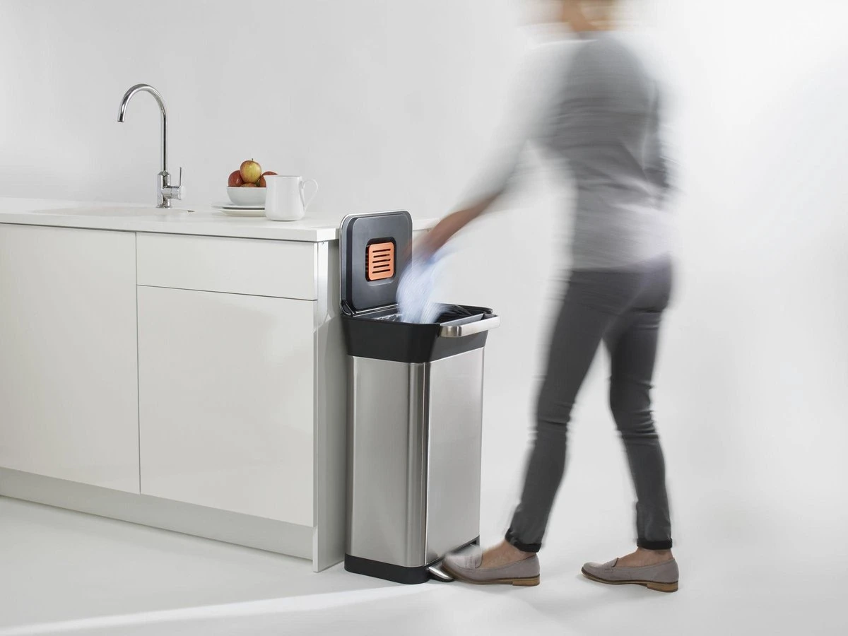 Joseph Joseph Intelligent Waste Prullenbak Titan Slim - RVS - 30 L - Zilver 12 Joseph Joseph Intelligent Waste Prullenbak Titan Slim - RVS - 30 L - Zilver - Afbeelding 12