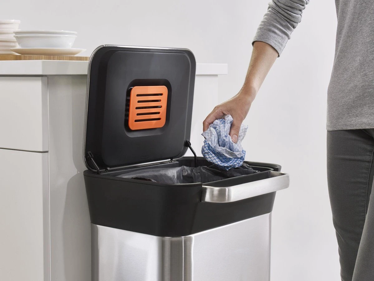 Joseph Joseph Intelligent Waste Prullenbak Titan Slim - RVS - 30 L - Zilver 15 Joseph Joseph Intelligent Waste Prullenbak Titan Slim - RVS - 30 L - Zilver - Afbeelding 15