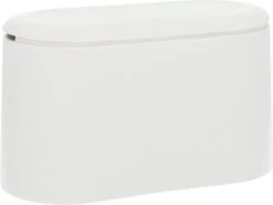 QUVIO Afvalbakje Aanrecht - 2.5 Liter - Afvalbakje Bureau - Prullenbakje - Mini Afvalbakje - Afvalemmers - Kunststof - 10 X 21 X 13 Cm - Wit