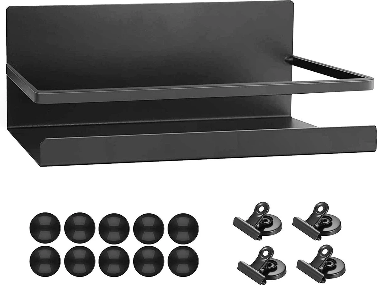Dieux® - Magnetisch Kruidenrek - Ophangbaar Opbergrek - Keukenrek - Complete Set - Aanrecht Organiser - Badkamerrek - Wandrek - Staal - Zwart - Pasen 1 Dieux® - Magnetisch Kruidenrek - Ophangbaar Opbergrek - Keukenrek - Complete Set - Aanrecht Organiser - Badkamerrek - Wandrek - Staal - Zwart - Pasen