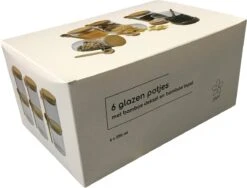 Jarif - Glazen Kruidenpotjes - Met Bamboe Deksel - Met Bamboe Lepeltje - 250 Ml - Set Van 6 Stuks -Thuis Opslag Winkel 1200x911 2