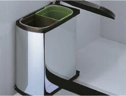 Hailo Inbouw Prullenbak - 2x8 L - RVS - Zwart -Thuis Opslag Winkel 1200x917