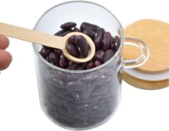 Jarif - Glazen Kruidenpotjes - Met Bamboe Deksel - Met Bamboe Lepeltje - 250 Ml - Set Van 6 Stuks -Thuis Opslag Winkel 1200x932