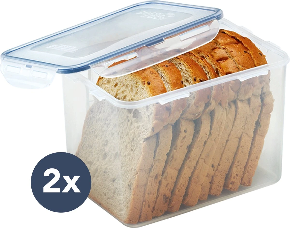Lock&Lock Vershoudbakjes - Vershouddoos Voor Brood - Brooddoos - Broodtrommel - Bewaardoos Met Deksel - 100% Luchtdicht - BPA Vrij - Set Van 2 - 3,9 Liter - Transparant 1 Lock&Lock Vershoudbakjes - Vershouddoos Voor Brood - Brooddoos - Broodtrommel - Bewaardoos Met Deksel - 100% Luchtdicht - BPA Vrij - Set Van 2 - 3,9 Liter - Transparant
