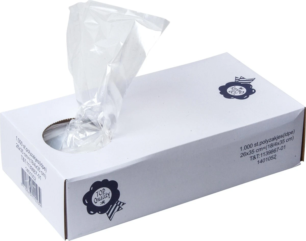 Polyzakjes Ldpe - Voedsel- Boterhamzakjes- Zakjes- Bewaarzakjes- 26x35 Cm- Transparant 1000 Stuks 1 Polyzakjes Ldpe - Voedsel- Boterhamzakjes- Zakjes- Bewaarzakjes- 26x35 Cm- Transparant 1000 Stuks