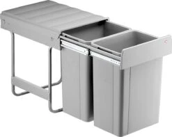Wesco Big Bio Double Inbouw Prullenbak - 52 L (2 X 26l) - Grijs