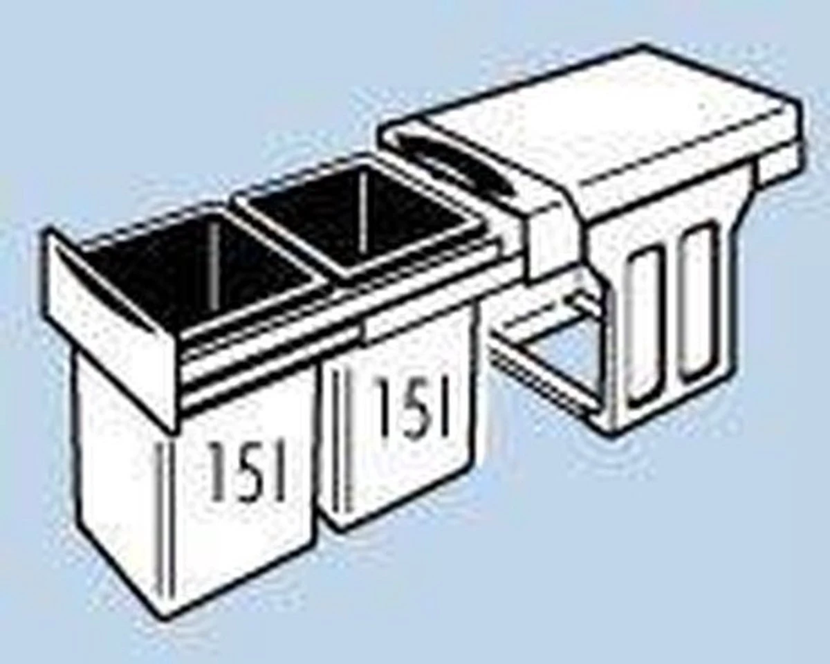 Hailo Tandem - Inbouw Prullenbak - 30 Liter Inhoud - Met 2 Compartimenten - Grijs 7 Hailo Tandem - Inbouw Prullenbak - 30 Liter Inhoud - Met 2 Compartimenten - Grijs - Afbeelding 7