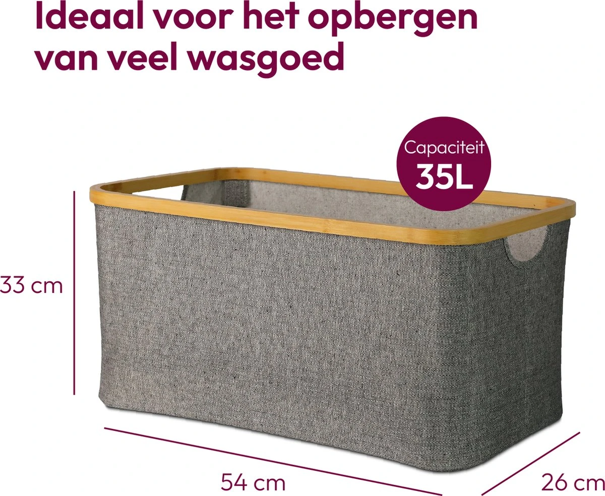 Gadgy Opvouwbare Wasmand - Heupwasmand 45 L - Opbergmand - Wasbox - Wasmanden - Grijs 2 Gadgy Opvouwbare Wasmand - Heupwasmand 45 L - Opbergmand - Wasbox - Wasmanden - Grijs - Afbeelding 2