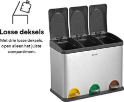 Homra STEPHS Afvalscheiding Prullenbak Met 3 Vakken - 3 X 15L Inhoud - Trio Pedaalemmer - 45 Liter - Vingerafdrukvrij - Vuilafstotend - Anti-slip - Hoogwaardig RVS - Duurzaam ABS Kunststof - RVS - Hygiënisch Recyclen - Afvalscheidingsprullenbak 24 Homra STEPHS Afvalscheiding Prullenbak Met 3 Vakken - 3 X 15L Inhoud - Trio Pedaalemmer - 45 Liter - Vingerafdrukvrij - Vuilafstotend - Anti-slip - Hoogwaardig RVS - Duurzaam ABS Kunststof - RVS - Hygiënisch Recyclen - Afvalscheidingsprullenbak -Thuis Opslag Winkel 1200x987 1