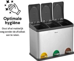 Homra STEPHS Afvalscheiding Prullenbak Met 3 Vakken - 3 X 15L Inhoud - Trio Pedaalemmer - 45 Liter - Vingerafdrukvrij - Vuilafstotend - Anti-slip - Hoogwaardig RVS - Duurzaam ABS Kunststof - RVS - Hygiënisch Recyclen - Afvalscheidingsprullenbak 20 Homra STEPHS Afvalscheiding Prullenbak Met 3 Vakken - 3 X 15L Inhoud - Trio Pedaalemmer - 45 Liter - Vingerafdrukvrij - Vuilafstotend - Anti-slip - Hoogwaardig RVS - Duurzaam ABS Kunststof - RVS - Hygiënisch Recyclen - Afvalscheidingsprullenbak -Thuis Opslag Winkel 1200x987