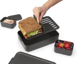 Brabantia Make & Take Bento Lunchbox Incl Bentobox - Large - Kunststof - Dark Grey -Thuis Opslag Winkel 1200x996 1