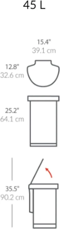 Simplehuman Prullenbak Liner Pocket Half Rond Sensor - 45 L -Thuis Opslag Winkel 317x1200