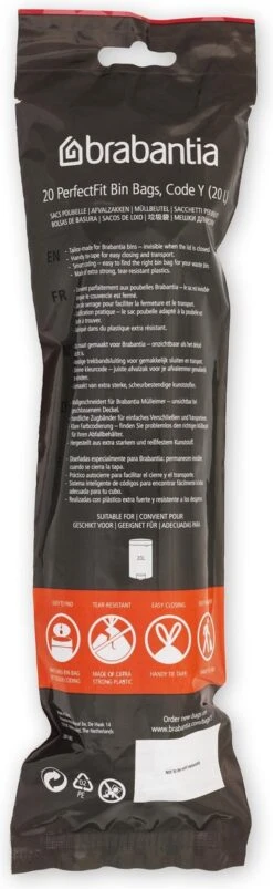 Brabantia PerfectFit Vuilniszakken - 20 L - Code Y - 6 Rollen X 20 Stuks -Thuis Opslag Winkel 369x1200 1