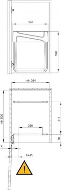 Eleganca Afvalbak 2x20 Liter – Inbouw Prullenbak – Inbouw Afvalemmer 40 Liter – Uittrekbare Vuilnisbak – Afvalemmer Keuken – Hygiënisch – Ruimtebesparend Vuilnisbak – Met 2 Compartimenten – Afvalscheiding Vuilbak – Antraciet – B34,2xD46.9xH38.9cm -Thuis Opslag Winkel 396x1200
