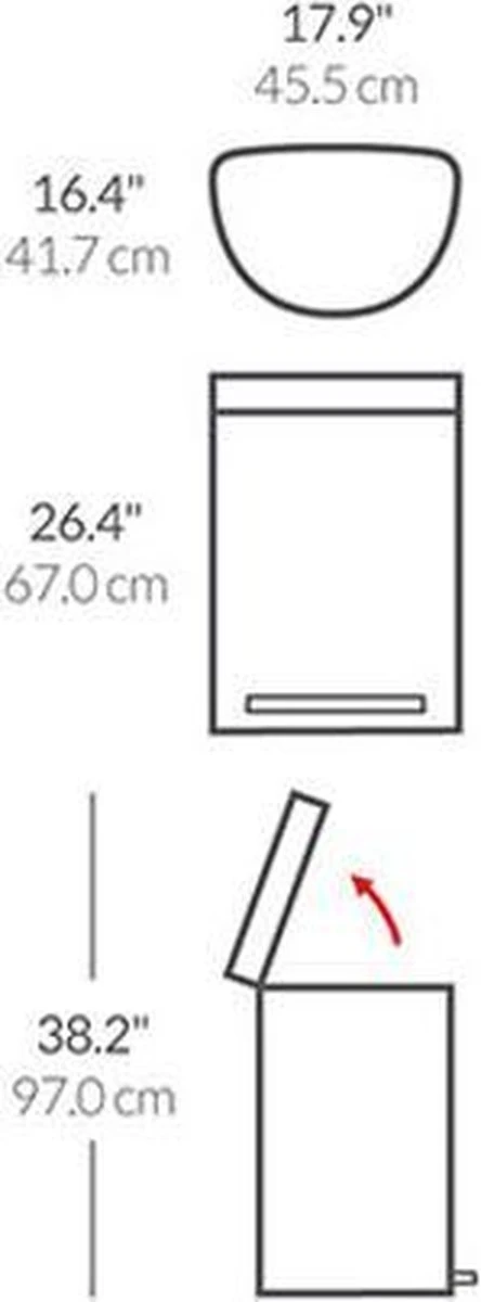 Simplehuman Semi Round Prullenbak - 60 L - Rvs - Zilverkleurig - Incl Liner Pocket 2 Simplehuman Semi Round Prullenbak - 60 L - Rvs - Zilverkleurig - Incl Liner Pocket - Afbeelding 2