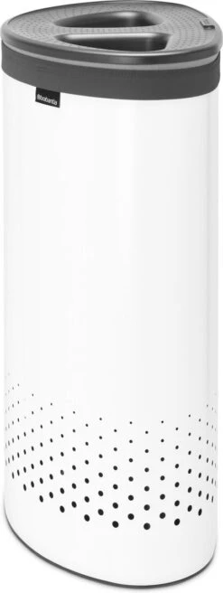 Brabantia Wasmand Met Deksel - 55 L - White / Dark Grey Kunststof Deksel -Thuis Opslag Winkel 452x1200
