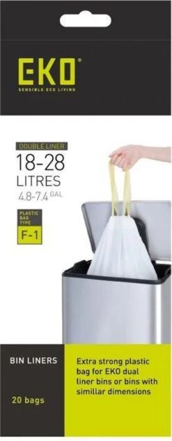 EKO Afvalzakken Type F1 - 18-28 Liter - 6 Rollen X 20 Zakken