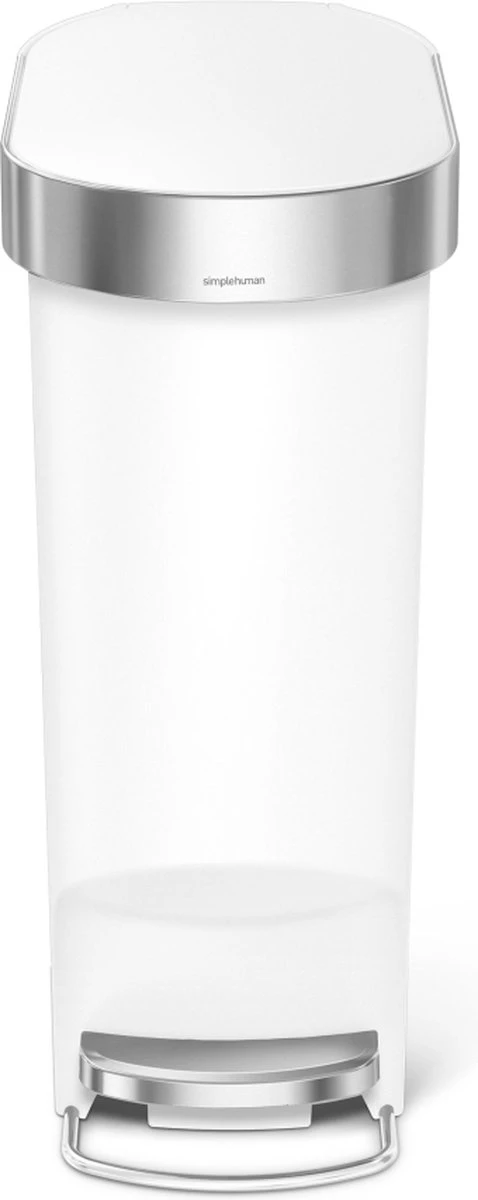 Afvalemmer, Slim, 40 Liter, Wit - Simplehuman 5 Afvalemmer, Slim, 40 Liter, Wit - Simplehuman - Afbeelding 5