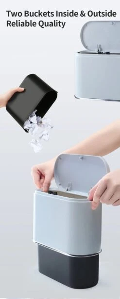 Merkloos Prullenbak Tafel - Prullenbak Auto - Prullenbak Badkamer - Klein - Wc - Afvalbak – Gray Blue - Auto - Bureau -Thuis Opslag Winkel 485x1200 1