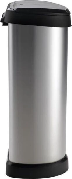 Curver Decobin Push Prullenbak - 40L - Metallic - Recycled Kunststof -Thuis Opslag Winkel 485x1200