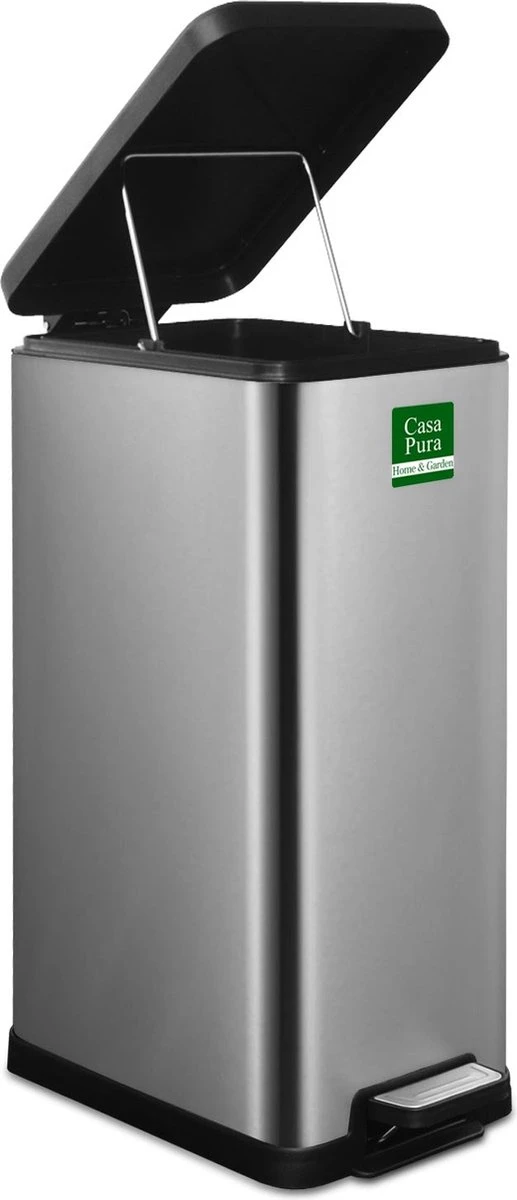 Casa Pura Prullenbak - Vuilnisbak - Zack - Afvalbak Voor Keuken - Roestvrij Staal - 18L 4 Casa Pura Prullenbak - Vuilnisbak - Zack - Afvalbak Voor Keuken - Roestvrij Staal - 18L - Afbeelding 4