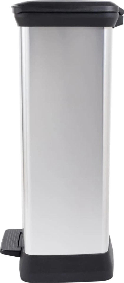Curver Decobin Prullenbak- 50L - 39x29x72 Cm - Zilver Metallic 19 Curver Decobin Prullenbak- 50L - 39x29x72 Cm - Zilver Metallic - Afbeelding 19