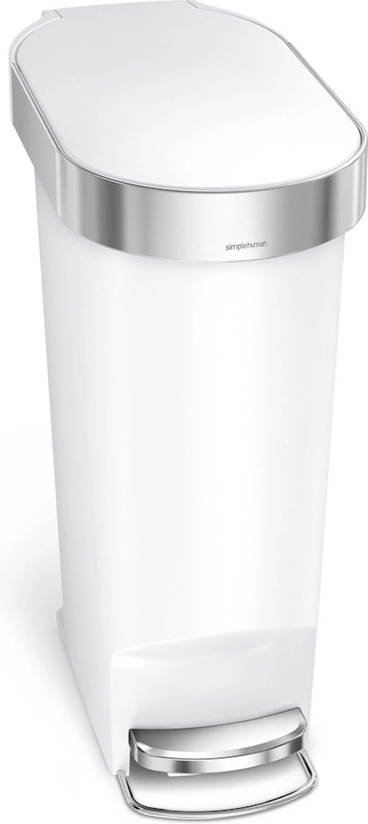 Afvalemmer, Slim, 40 Liter, Wit - Simplehuman 1 Afvalemmer, Slim, 40 Liter, Wit - Simplehuman