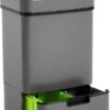 Nexo Prullenbak Afvalscheiding 3 Vakken - 72 Liter (2x12+48L) Met Infrarood Sensor - Design Trio Afvalemmer RVS - Grijs - Afvalscheidingsprullenbak - Keuken Afvalemmer - Grijze Recycle Afvalbak - Hygiënisch - Kantoor Vuilbak - Elektrisch - Vuilnisbak