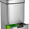 Nexo Prullenbak Afvalscheiding 3 Vakken - 72 Liter (2x12+48L) Met Infrarood Sensor Homra- Design Trio Afvalemmer RVS - Afvalscheidingsprullenbak - Keuken Afvalemmer - Recycle Afvalbak Zilver - Hygiënisch - Kantoor Vuilbak - Elektrisch - Vuilnisbakken