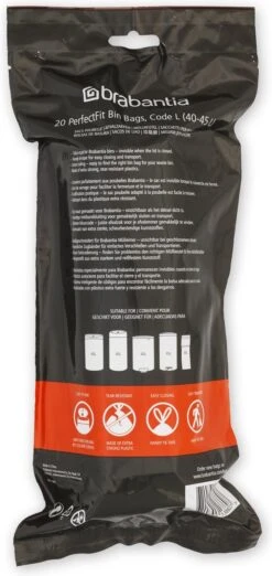Brabantia PerfectFit Vuilniszakken - 40 - 45 L - Code L - 6 Rollen X 20 Stuks -Thuis Opslag Winkel 568x1200