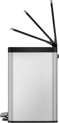 EKO EcoCasa III Recycling Prullenbak - 15 + 15 L - Mat RVS -Thuis Opslag Winkel 578x1200