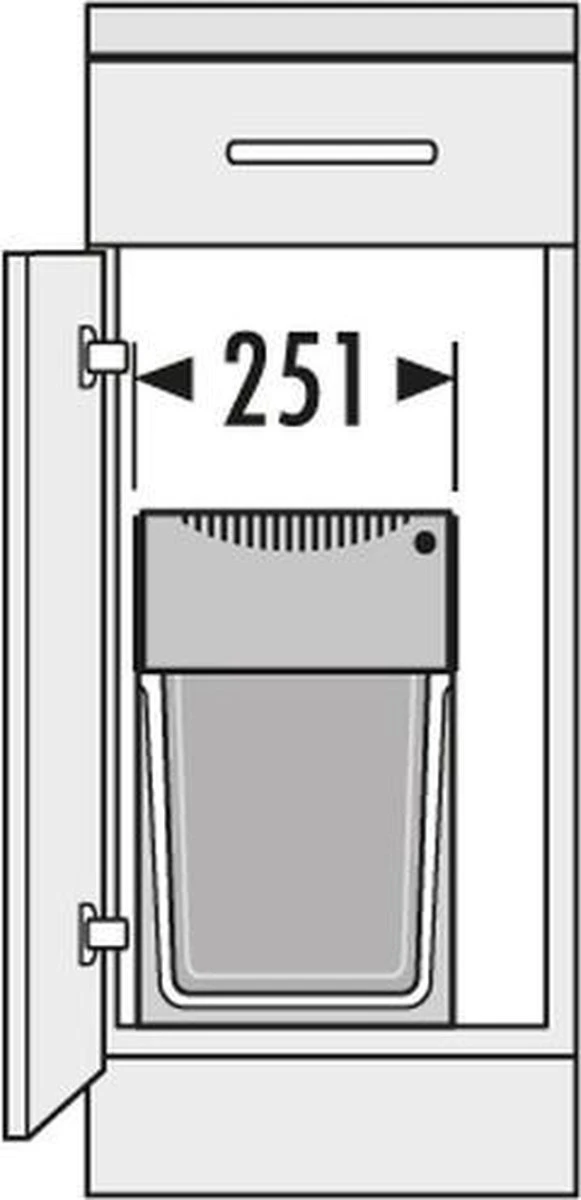 Hailo Tandem - Inbouw Prullenbak - 30 Liter Inhoud - Met 2 Compartimenten - Grijs 8 Hailo Tandem - Inbouw Prullenbak - 30 Liter Inhoud - Met 2 Compartimenten - Grijs - Afbeelding 8
