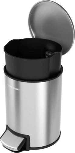 Pedaalemmer - 12 Liter - RVS - Afvalemmer StangVollby Docksta - Toilet - Badkamer - Kantoor - Klein - Soft Close Deksel - Chique Design - RVS Pedaal Prullenbak - Afvalzak Inkeping - Vuilnisbak Badkamer -Thuis Opslag Winkel 590x1200 2