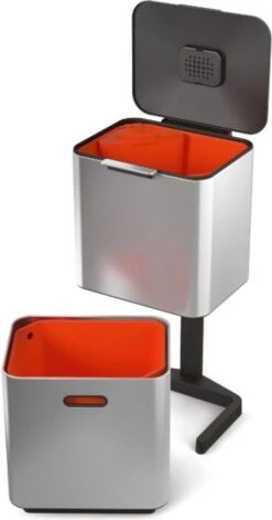 Joseph Joseph Intelligent Waste Prullenbak Totem Max - 60 L - Zilver -Thuis Opslag Winkel 629x1200 1