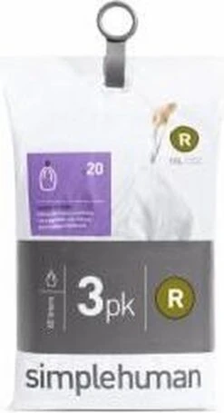 Simplehuman Afvalzakken Code R - 10 Liter - 60 Stuks -Thuis Opslag Winkel 651x1200
