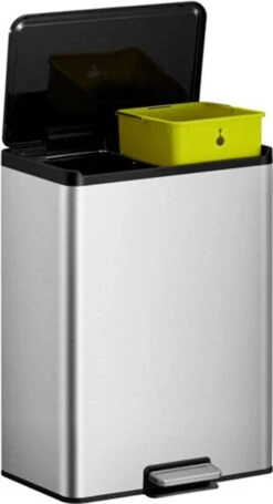 EKO Essential Prullenbak - 2x 20 L - Mat RVS -Thuis Opslag Winkel 652x1200