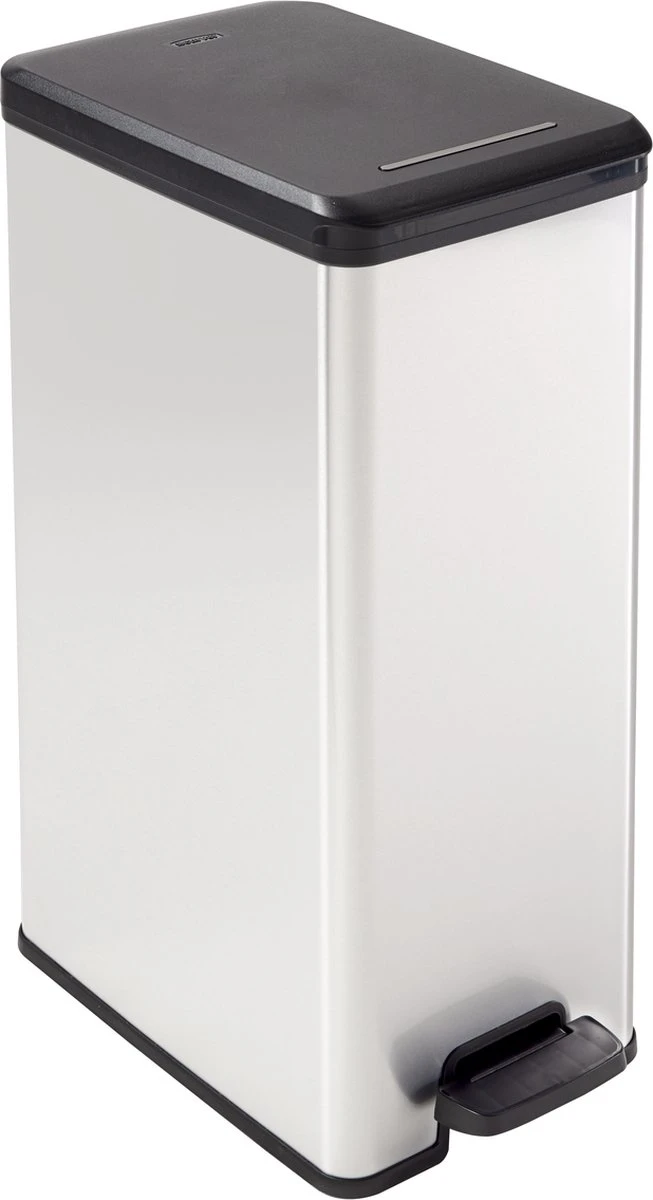 Curver Decobin Slim Prullenbak- 40L - Metallic 1 Curver Decobin Slim Prullenbak- 40L - Metallic