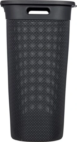 Curver Filo Wasmand Met Deksel 55L - 2 Stuks - Donkergrijs -Thuis Opslag Winkel 655x1200
