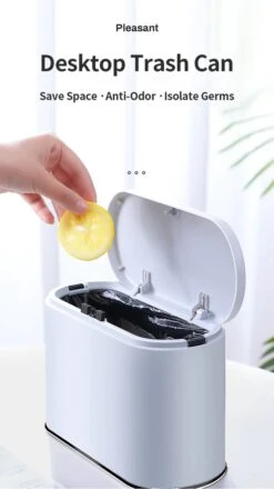 Merkloos Prullenbak Tafel - Prullenbak Auto - Prullenbak Badkamer - Klein - Wc - Afvalbak – Gray Blue - Auto - Bureau -Thuis Opslag Winkel 673x1200