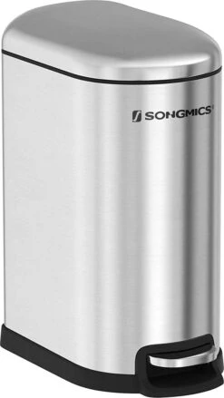 Songmics RVS Pedaalemmer - 10 Liter - Elipsvormig